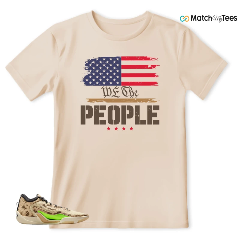 NIKE JORDAN TATUM 1 TUNNEL WALK TAN BLACK SAIL VOLT SNEAKER Matching Tees t-shirt