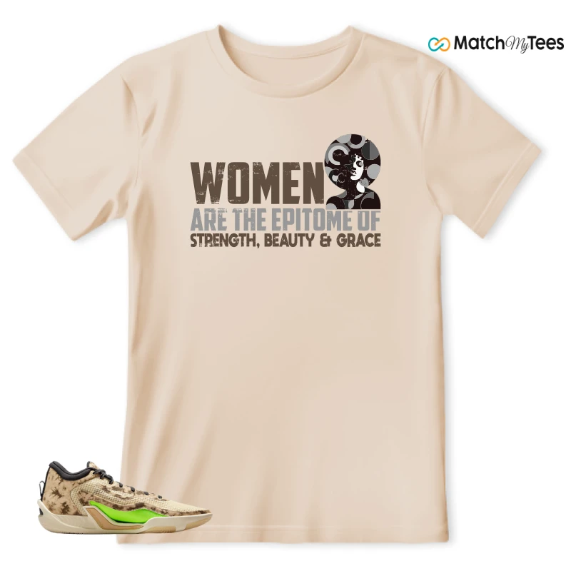 NIKE JORDAN TATUM 1 TUNNEL WALK TAN BLACK SAIL VOLT SNEAKER Matching Tees t-shirt