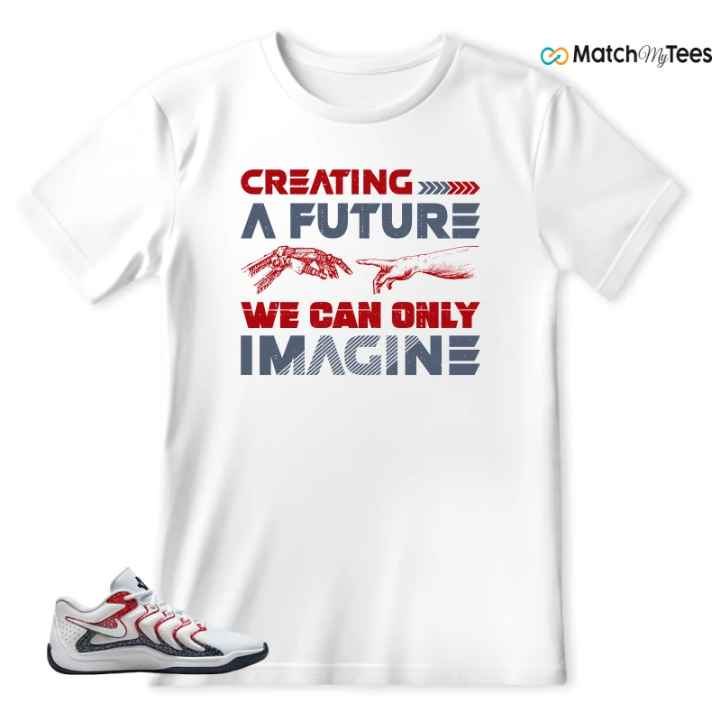 NIKE KD 17 USA WHITE UNIVERSITY RED OBSIDIAN SNEAKER Matching Tees t-shirt