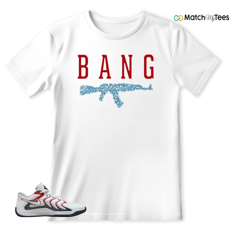 NIKE KD 17 USA WHITE UNIVERSITY RED OBSIDIAN SNEAKER Matching Tees t-shirt