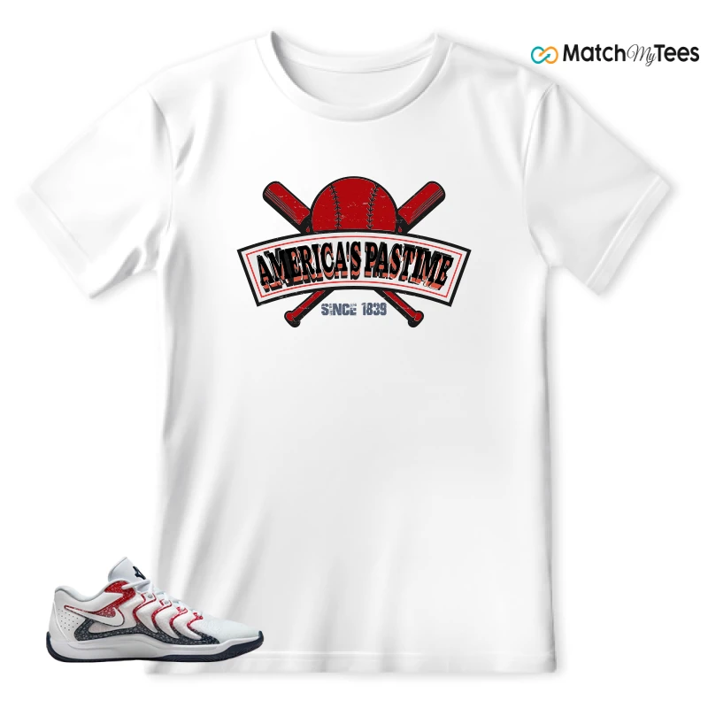 NIKE KD 17 USA WHITE UNIVERSITY RED OBSIDIAN SNEAKER Matching Tees t-shirt