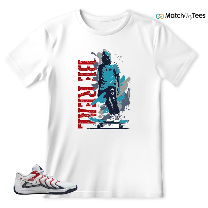 NIKE KD 17 USA WHITE UNIVERSITY RED OBSIDIAN SNEAKER Matching Tees t-shirt