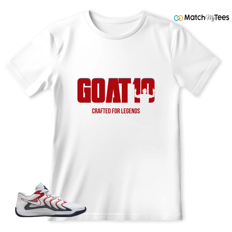 NIKE KD 17 USA WHITE UNIVERSITY RED OBSIDIAN SNEAKER Matching Tees t-shirt