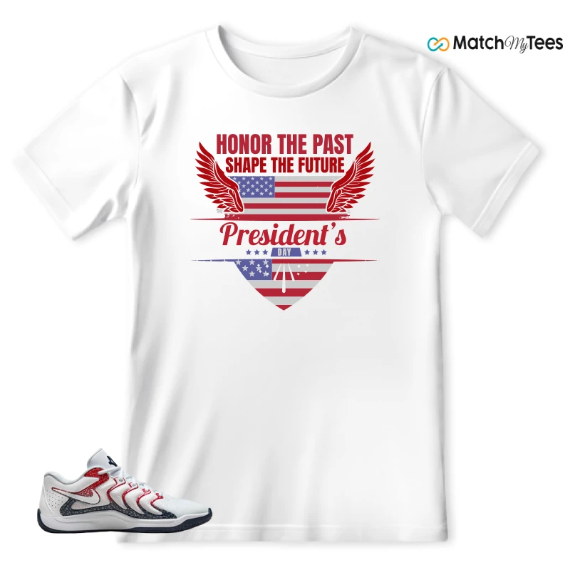 NIKE KD 17 USA WHITE UNIVERSITY RED OBSIDIAN SNEAKER Matching Tees t-shirt
