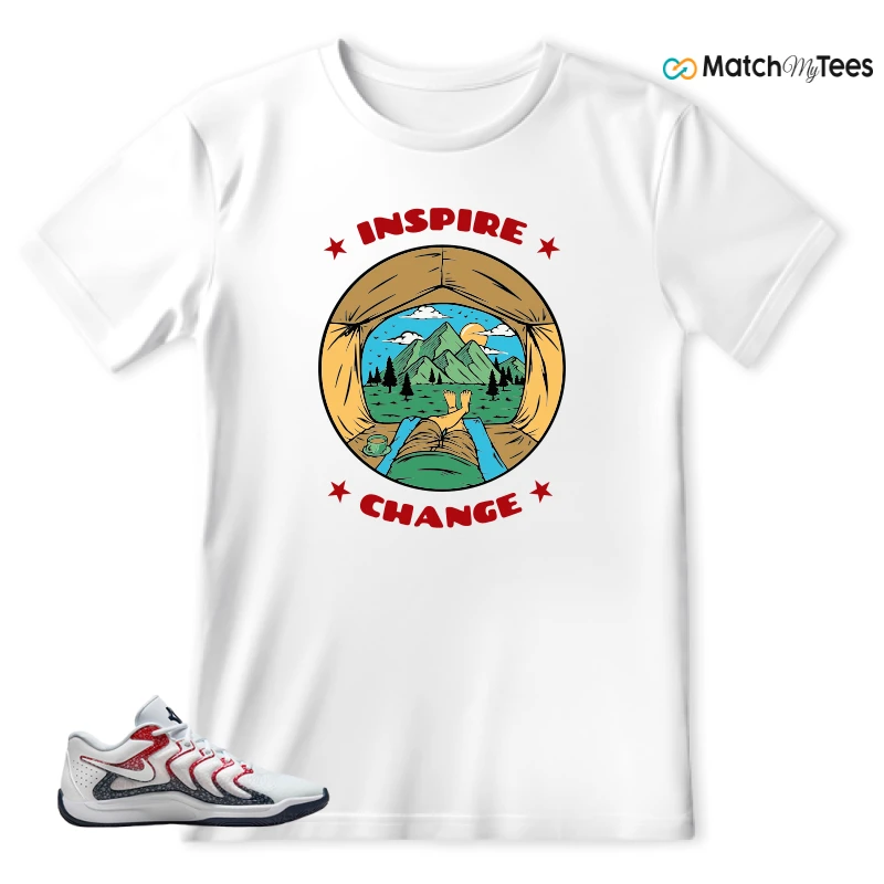 NIKE KD 17 USA WHITE UNIVERSITY RED OBSIDIAN SNEAKER Matching Tees t-shirt