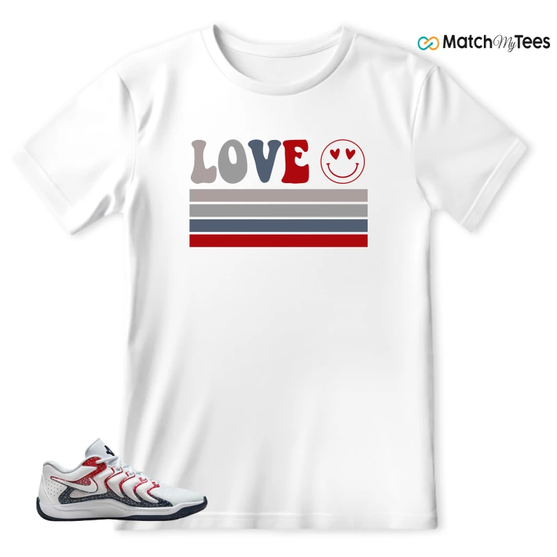 NIKE KD 17 USA WHITE UNIVERSITY RED OBSIDIAN SNEAKER Matching Tees T-shirt for Men