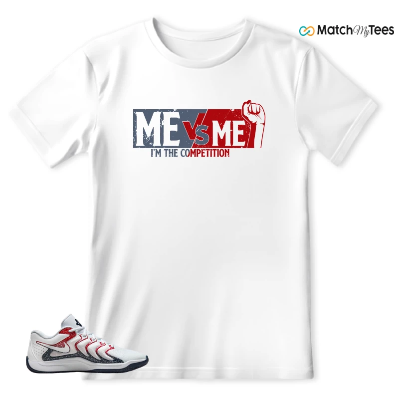 NIKE KD 17 USA WHITE UNIVERSITY RED OBSIDIAN SNEAKER Matching Tees t-shirt