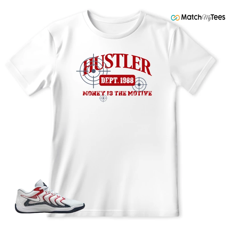 NIKE KD 17 USA WHITE UNIVERSITY RED OBSIDIAN SNEAKER Matching Tees t-shirt