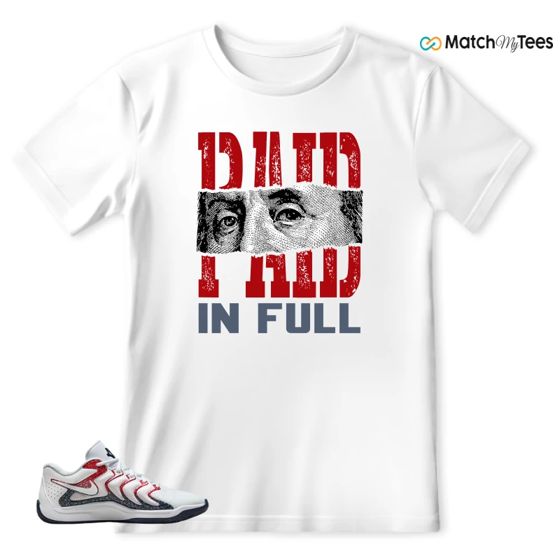 NIKE KD 17 USA WHITE UNIVERSITY RED OBSIDIAN SNEAKER Matching Tees t-shirt