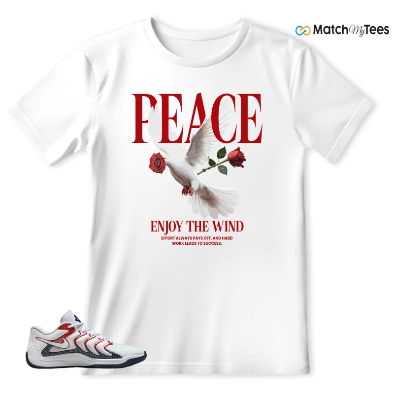 NIKE KD 17 USA WHITE UNIVERSITY RED OBSIDIAN SNEAKER Matching Tees t-shirt