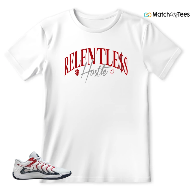 NIKE KD 17 USA WHITE UNIVERSITY RED OBSIDIAN SNEAKER Matching Tees t-shirt