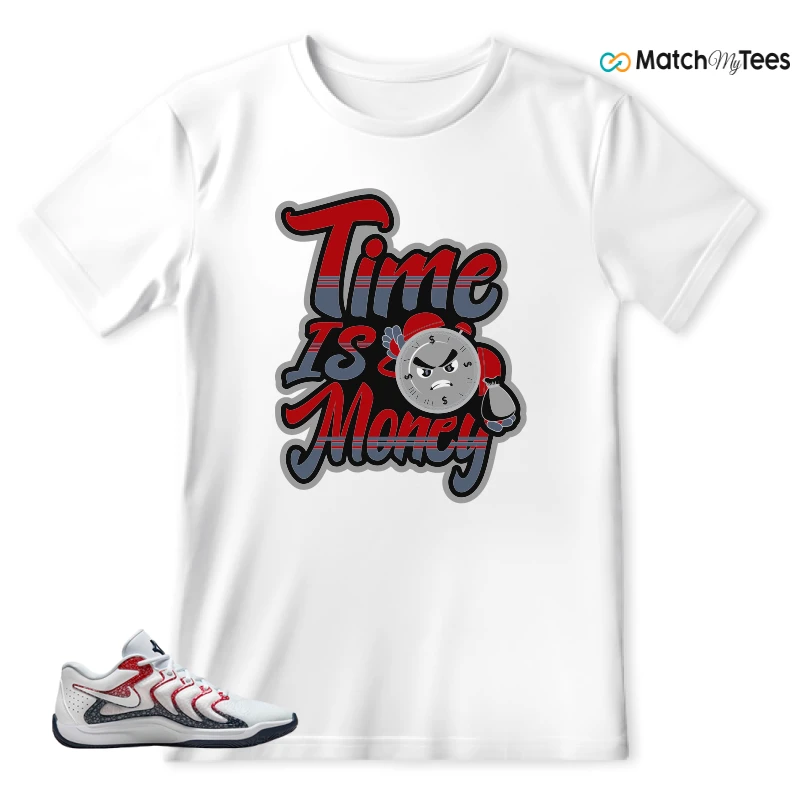 NIKE KD 17 USA WHITE UNIVERSITY RED OBSIDIAN SNEAKER Matching Tees t-shirt