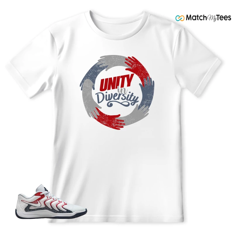 NIKE KD 17 USA WHITE UNIVERSITY RED OBSIDIAN SNEAKER Matching Tees t-shirt