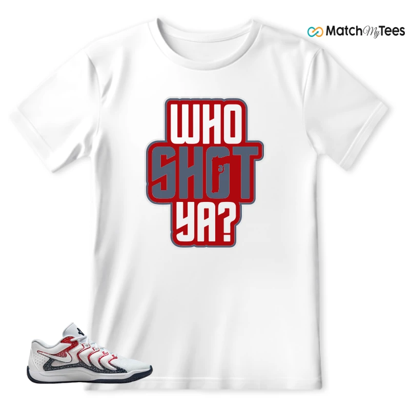 NIKE KD 17 USA WHITE UNIVERSITY RED OBSIDIAN SNEAKER Matching Tees t-shirt
