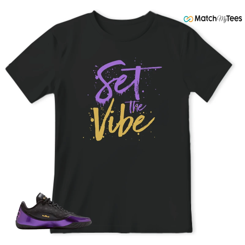 NIKE LEBRON 23 EP CHOSEN SOLID OUTSOLE SNEAKER/BLACK/BLACK/METALLIC GOLD matching T-shirt