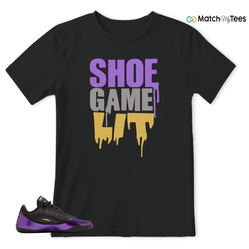 NIKE LEBRON 23 EP CHOSEN SOLID OUTSOLE SNEAKER/BLACK/BLACK/METALLIC GOLD matching T-shirt