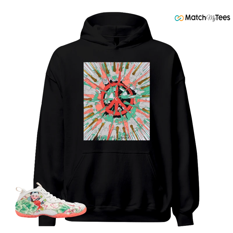 NIKE AIR FOAMPOSITE ONE TIANJIN 2.0 SNEAKER/WHITE/LIGHT POISON GREEN/BLACK/LAVA GLOW/TOUR YELLOW matching Hoodie
