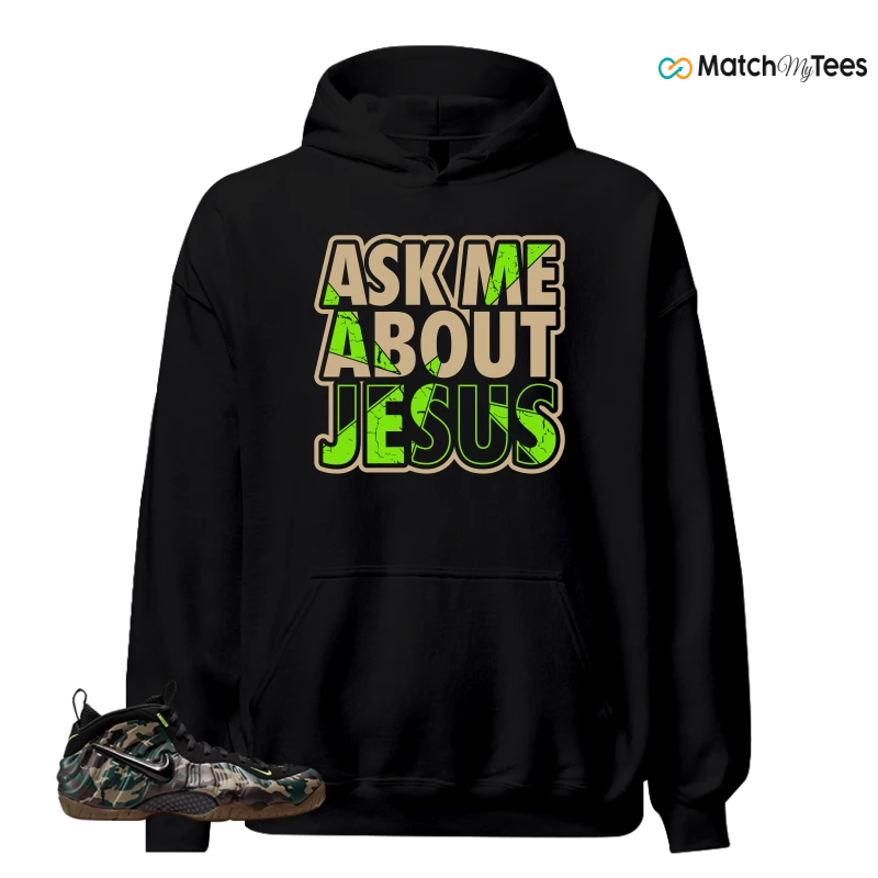 NIKE AIR FOAMPOSITE PRO GREEN CAMO SNEAKER Matching Tees hoodie