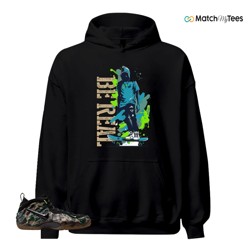NIKE AIR FOAMPOSITE PRO GREEN CAMO SNEAKER Matching Tees hoodie