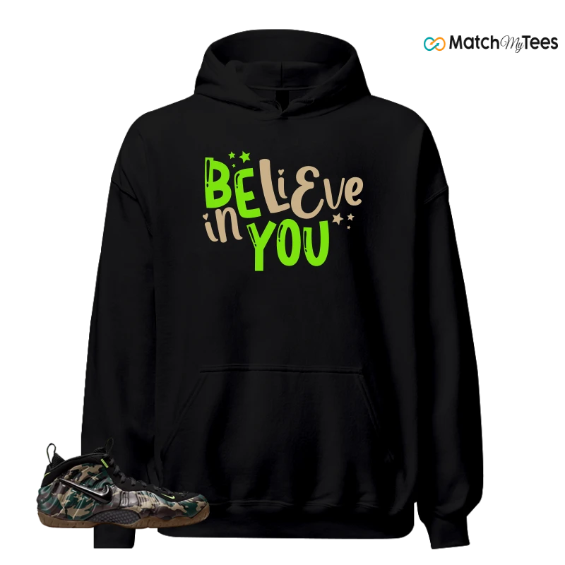 NIKE AIR FOAMPOSITE PRO GREEN CAMO SNEAKER Matching Tees hoodie