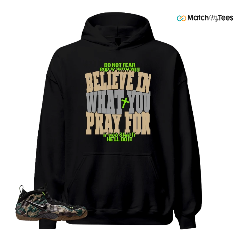NIKE AIR FOAMPOSITE PRO GREEN CAMO SNEAKER Matching Tees hoodie