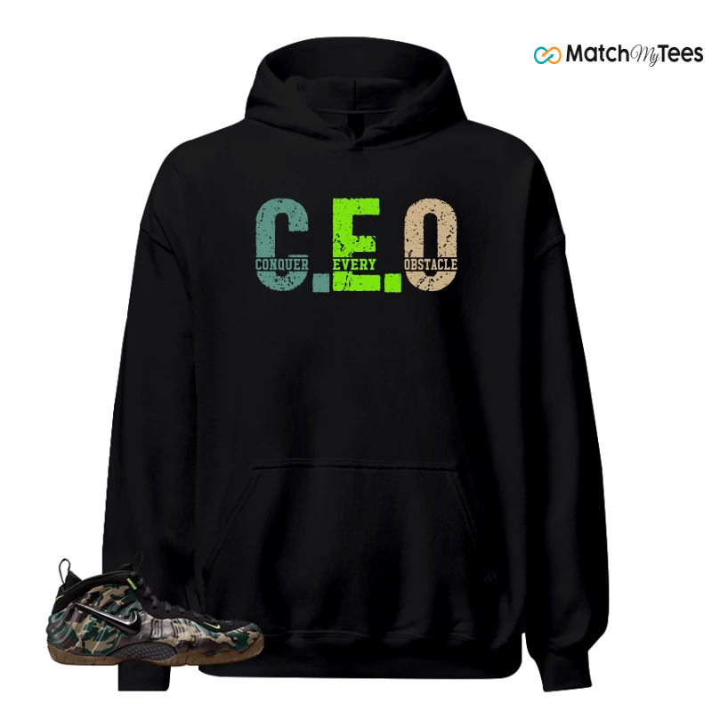 NIKE AIR FOAMPOSITE PRO GREEN CAMO SNEAKER Matching Tees hoodie