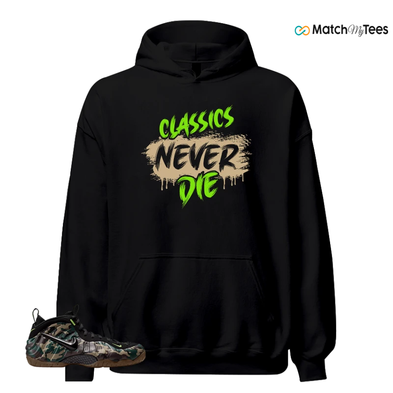 NIKE AIR FOAMPOSITE PRO GREEN CAMO SNEAKER Matching Tees hoodie