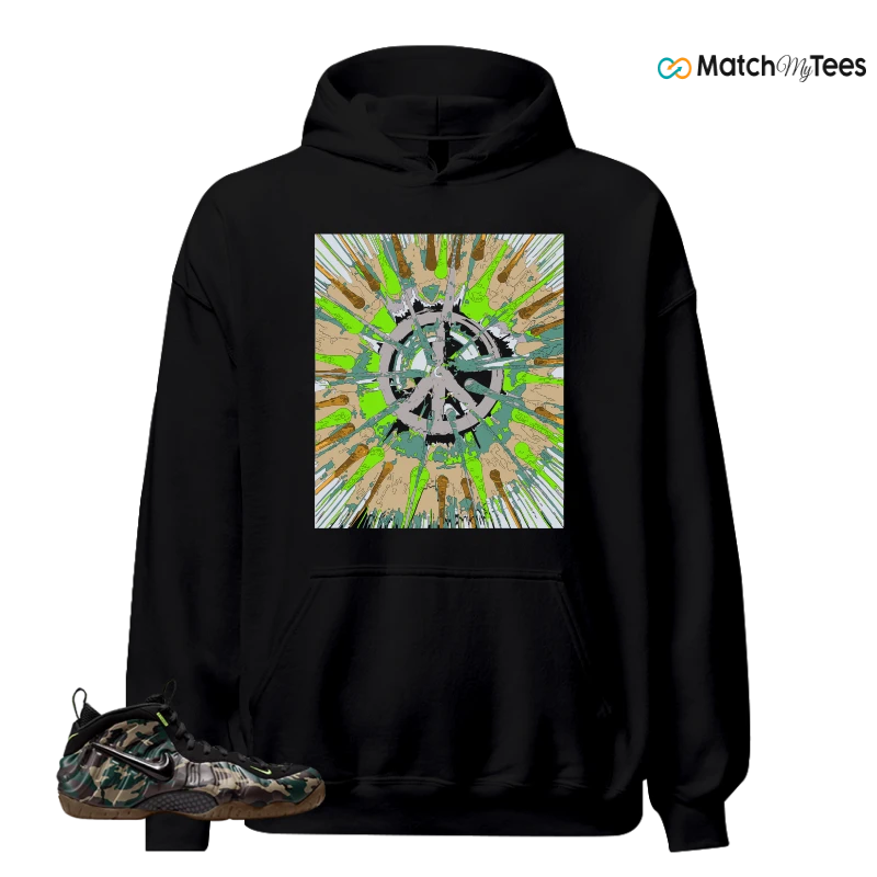 NIKE AIR FOAMPOSITE PRO GREEN CAMO SNEAKER Matching Tees hoodie
