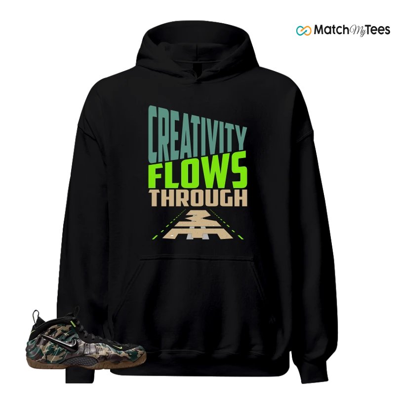 NIKE AIR FOAMPOSITE PRO GREEN CAMO SNEAKER Matching Tees hoodie