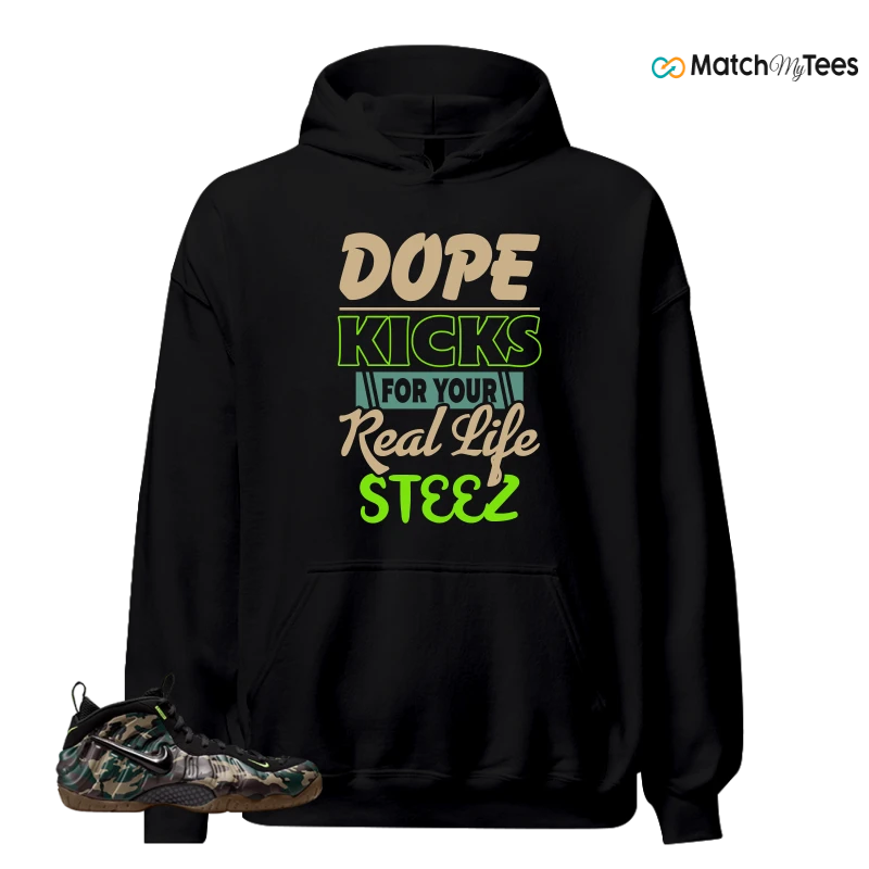 NIKE AIR FOAMPOSITE PRO GREEN CAMO SNEAKER Matching Tees hoodie