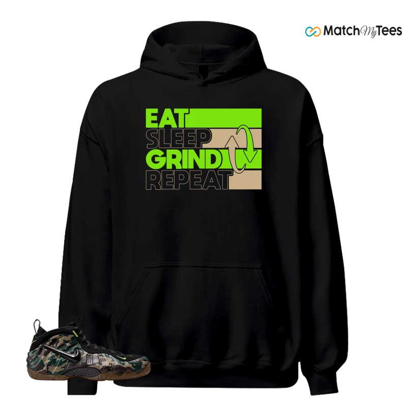 NIKE AIR FOAMPOSITE PRO GREEN CAMO SNEAKER Matching Tees hoodie