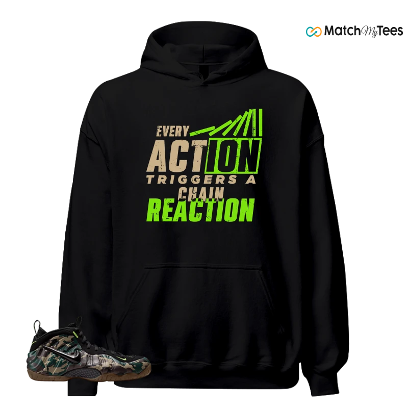 NIKE AIR FOAMPOSITE PRO GREEN CAMO SNEAKER Matching Tees hoodie