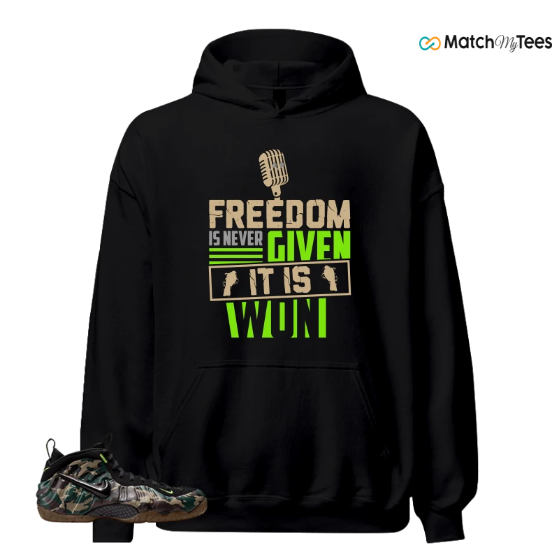 NIKE AIR FOAMPOSITE PRO GREEN CAMO SNEAKER Matching Tees hoodie
