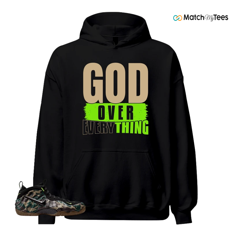 NIKE AIR FOAMPOSITE PRO GREEN CAMO SNEAKER Matching Tees hoodie