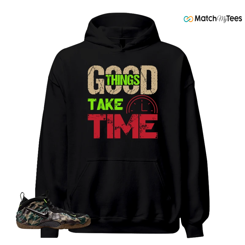 NIKE AIR FOAMPOSITE PRO GREEN CAMO SNEAKER Matching Tees hoodie