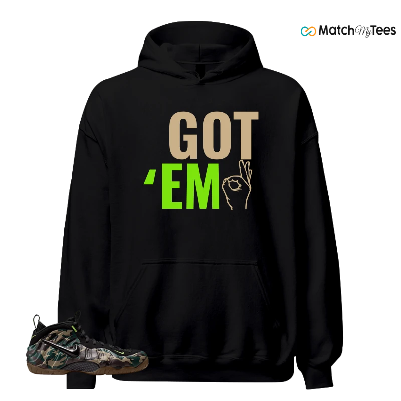NIKE AIR FOAMPOSITE PRO GREEN CAMO SNEAKER Matching Tees hoodie