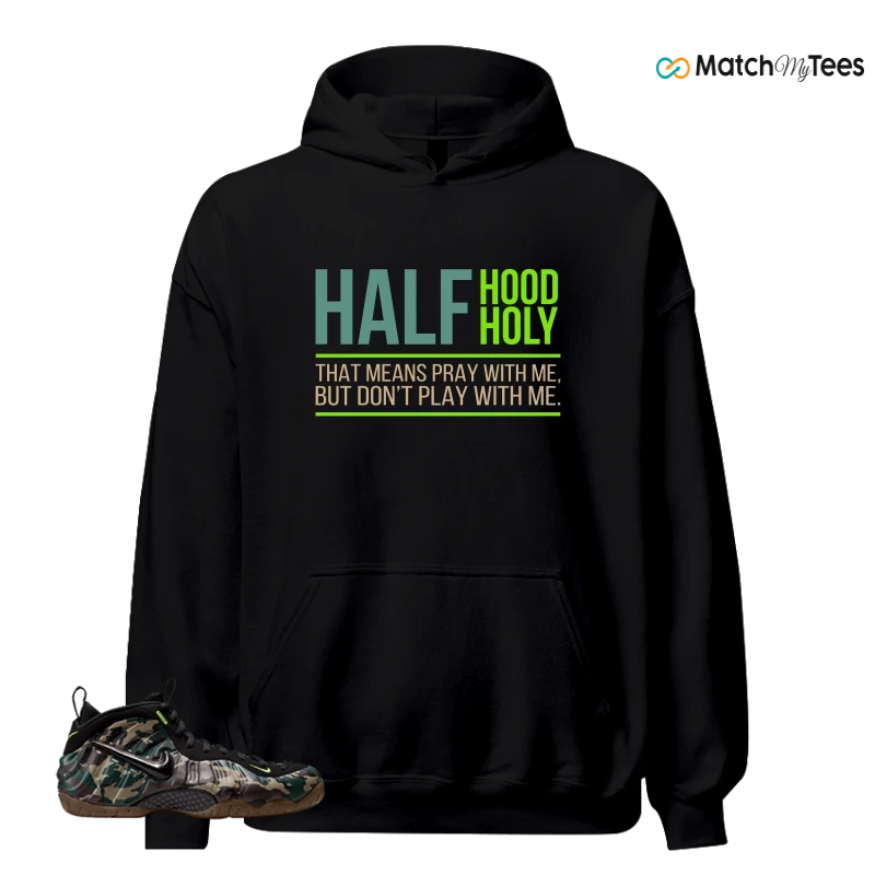NIKE AIR FOAMPOSITE PRO GREEN CAMO SNEAKER Matching Tees hoodie