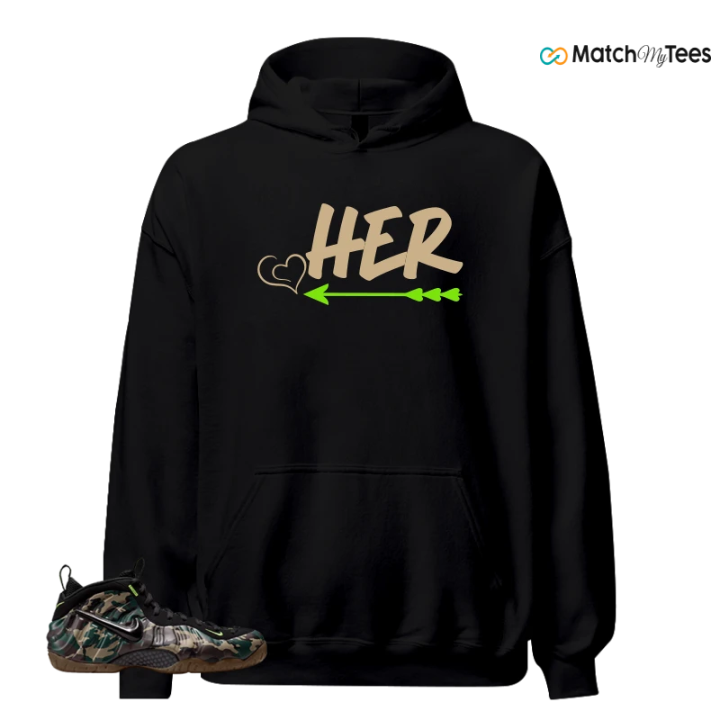 NIKE AIR FOAMPOSITE PRO GREEN CAMO SNEAKER Matching Tees hoodie