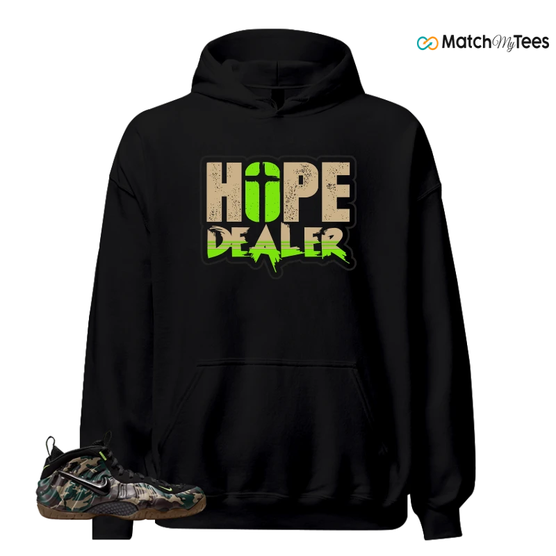 NIKE AIR FOAMPOSITE PRO GREEN CAMO SNEAKER Matching Tees hoodie