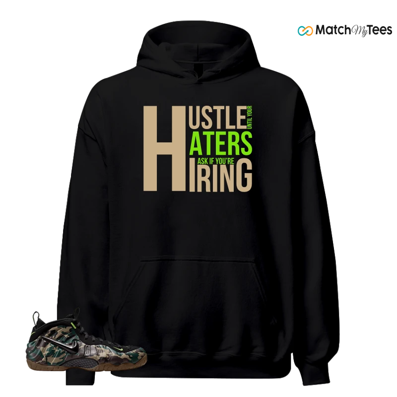 NIKE AIR FOAMPOSITE PRO GREEN CAMO SNEAKER Matching Tees hoodie