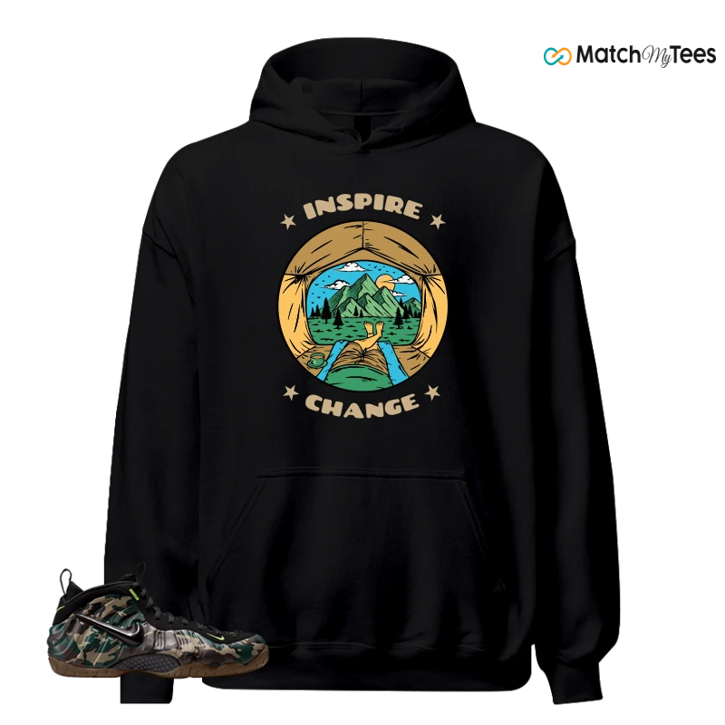NIKE AIR FOAMPOSITE PRO GREEN CAMO SNEAKER Matching Tees hoodie