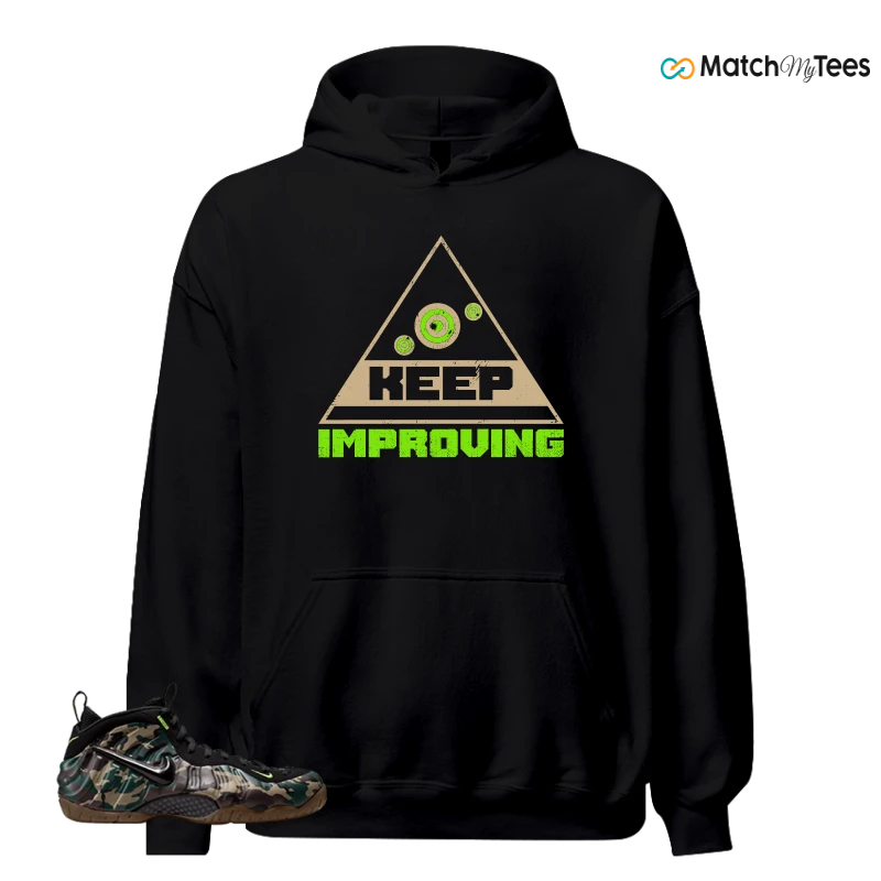 NIKE AIR FOAMPOSITE PRO GREEN CAMO SNEAKER Matching Tees hoodie