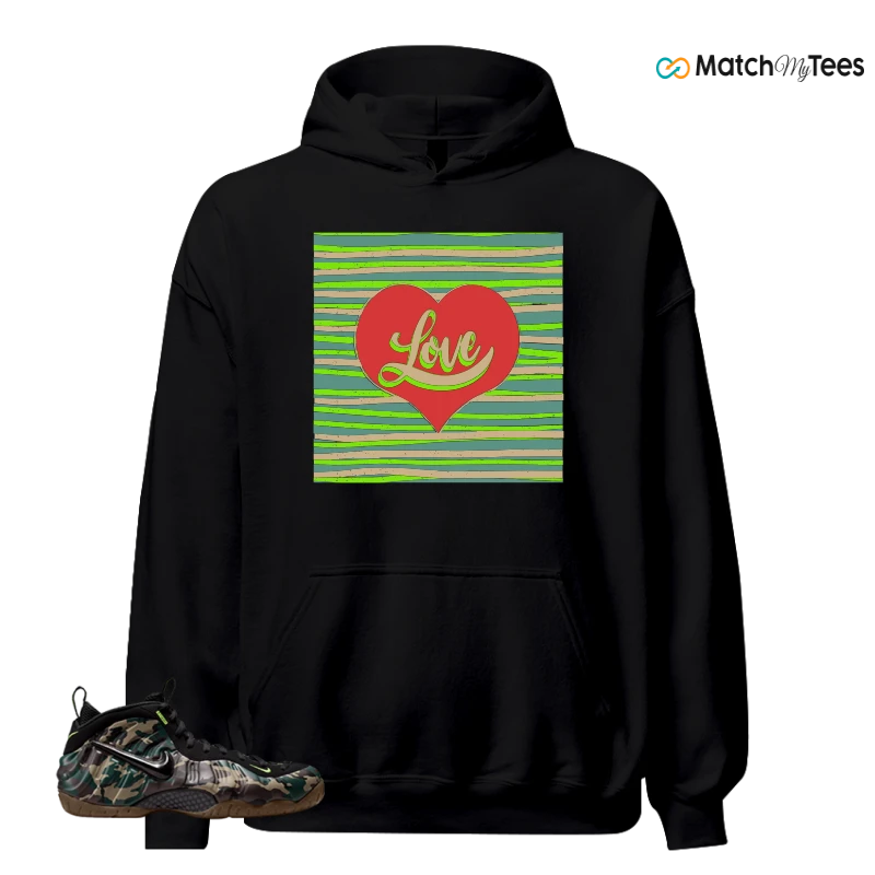 NIKE AIR FOAMPOSITE PRO GREEN CAMO SNEAKER Matching Tees hoodie