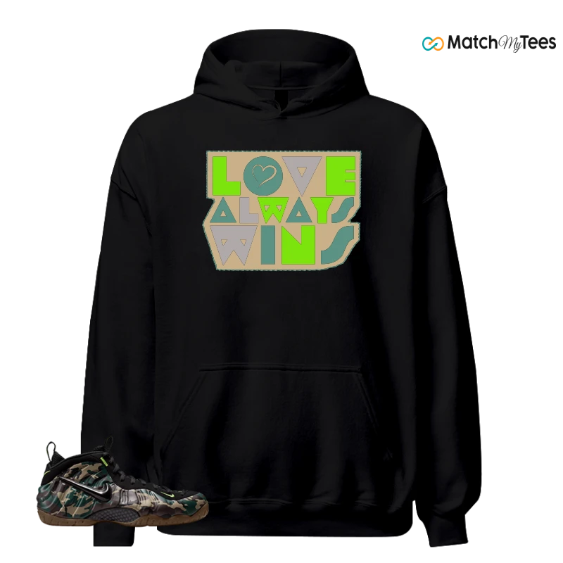 NIKE AIR FOAMPOSITE PRO GREEN CAMO SNEAKER Matching Tees hoodie