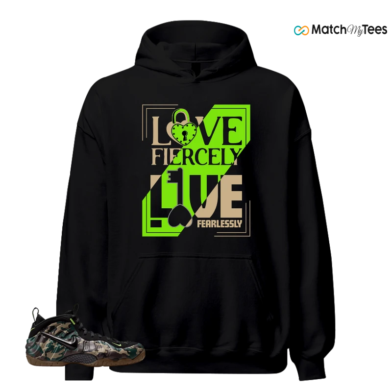 NIKE AIR FOAMPOSITE PRO GREEN CAMO SNEAKER Matching Tees hoodie