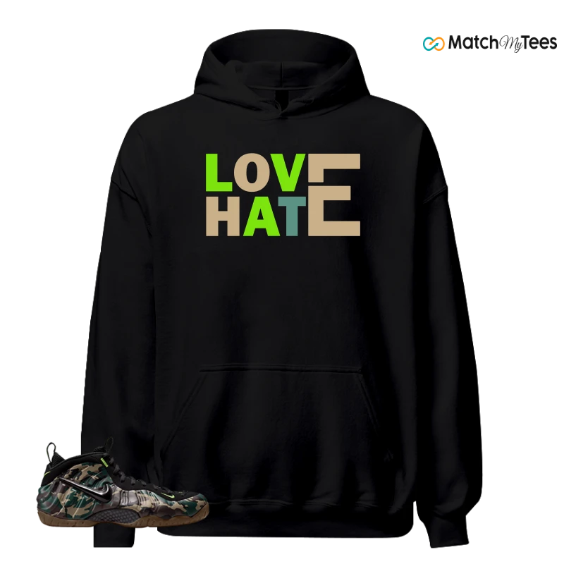 NIKE AIR FOAMPOSITE PRO GREEN CAMO SNEAKER Matching Tees hoodie
