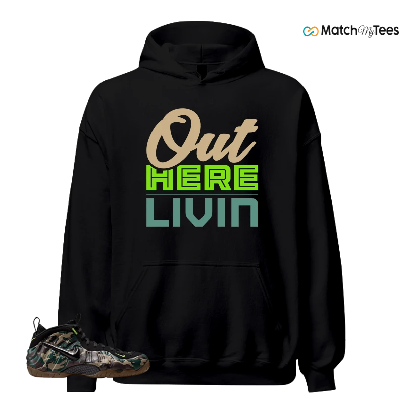 NIKE AIR FOAMPOSITE PRO GREEN CAMO SNEAKER Matching Tees hoodie