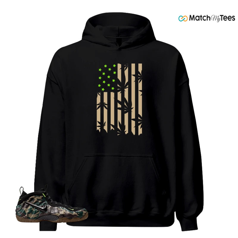 NIKE AIR FOAMPOSITE PRO GREEN CAMO SNEAKER Matching Tees hoodie