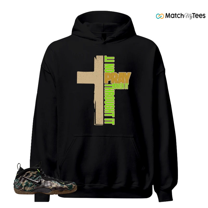 NIKE AIR FOAMPOSITE PRO GREEN CAMO SNEAKER Matching Tees hoodie