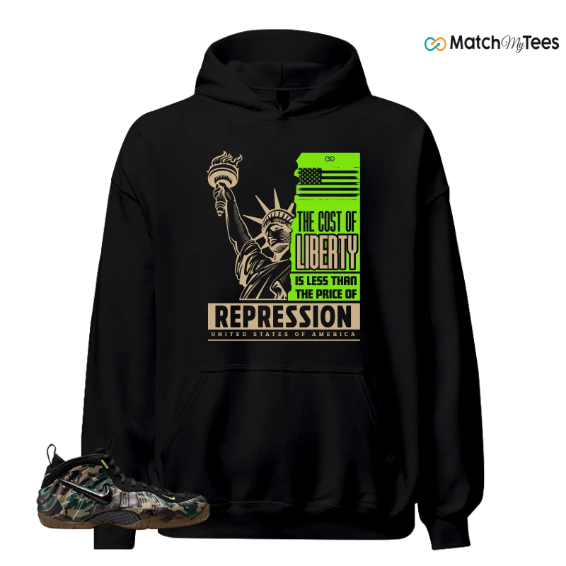 NIKE AIR FOAMPOSITE PRO GREEN CAMO SNEAKER Matching Tees hoodie